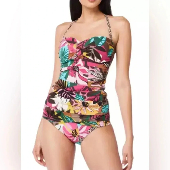 Bleu Rod Beattie Draped Bandeau Swim Tankini and Bikini Bottom Size 8 - Picture 2 of 10